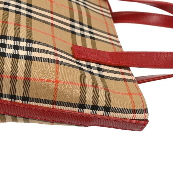 Burberry Beige Canvas House Check Tote Handbag 195921 - Picture 6 of 10